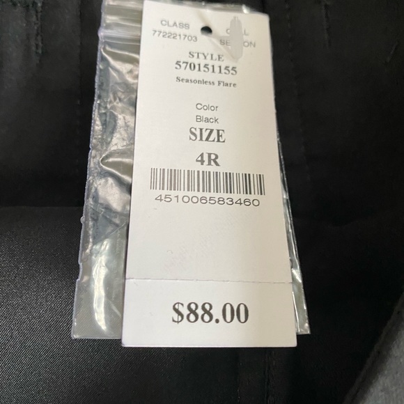 White House black market seasonless flare leg black pants trousers slacks 4R - Picture 5 of 8